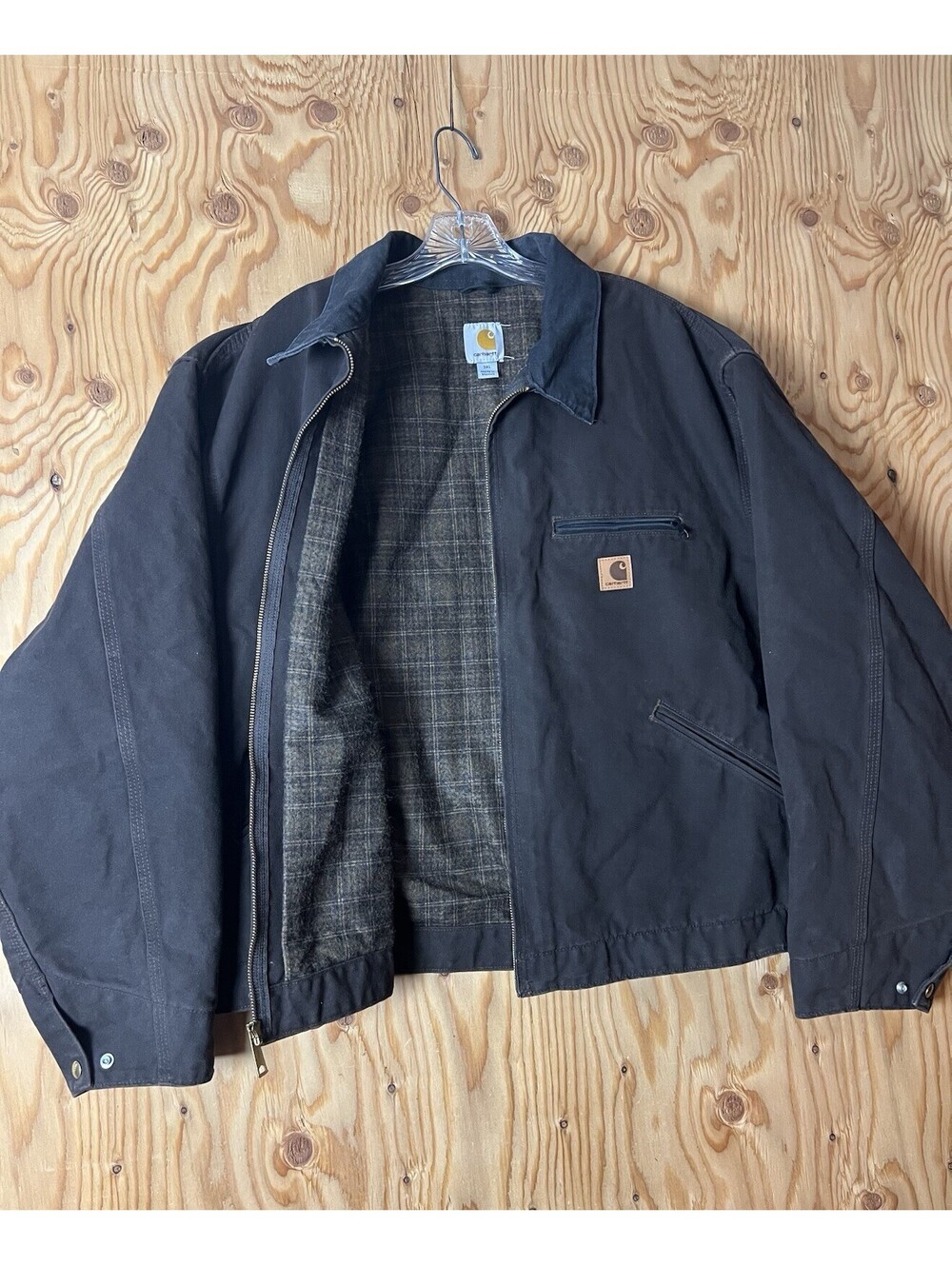 VTG Carhartt J97 DKB Dark Brown Mens 3XL Canvas Detroit Jacket Blanket Lined